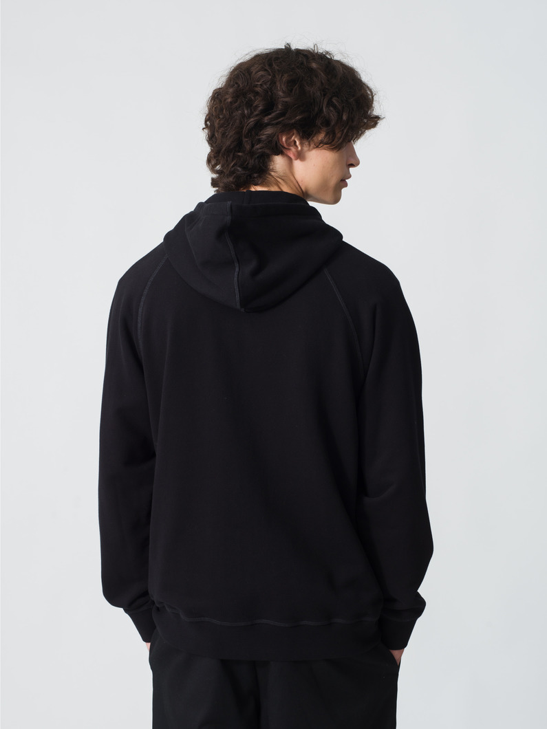 ラグラン スウェット ジップフーディー 詳細画像 black 2