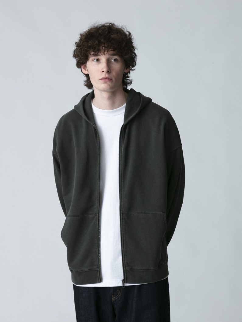 コットン スウェット ジップフーディー 詳細画像 charcoal gray