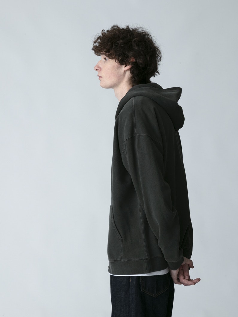 コットン スウェット ジップフーディー 詳細画像 charcoal gray 2