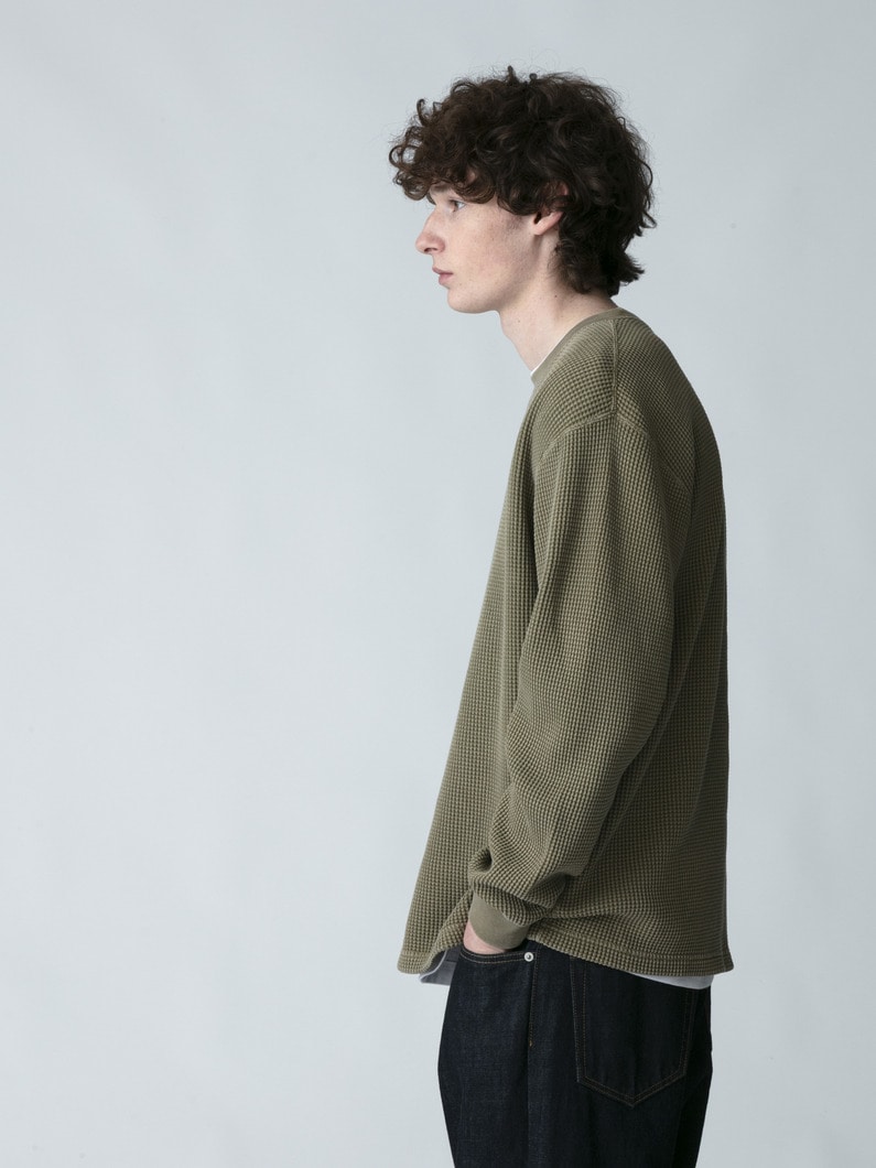 ワッフル ロングスリーブティー 詳細画像 olive 2