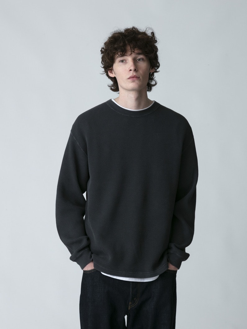 ワッフル ロングスリーブティー 詳細画像 charcoal gray