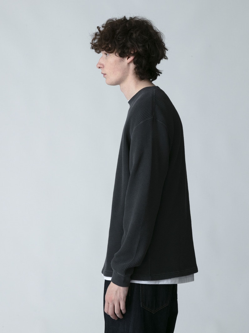 ワッフル ロングスリーブティー 詳細画像 charcoal gray 2