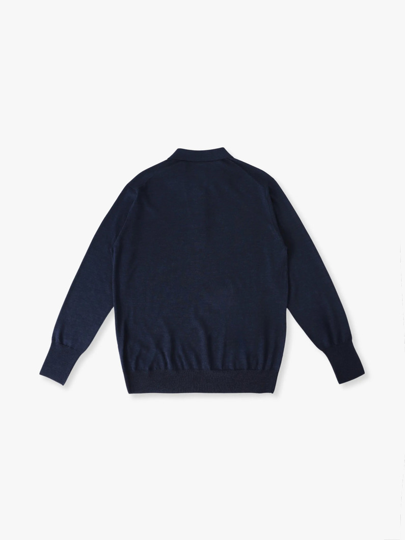 ハイゲージニットポロ ロングスリーブシャツ 詳細画像 gray 1