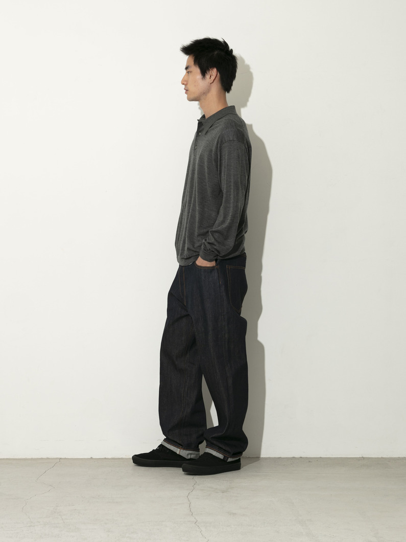 ハイゲージニットポロ ロングスリーブシャツ 詳細画像 gray 2