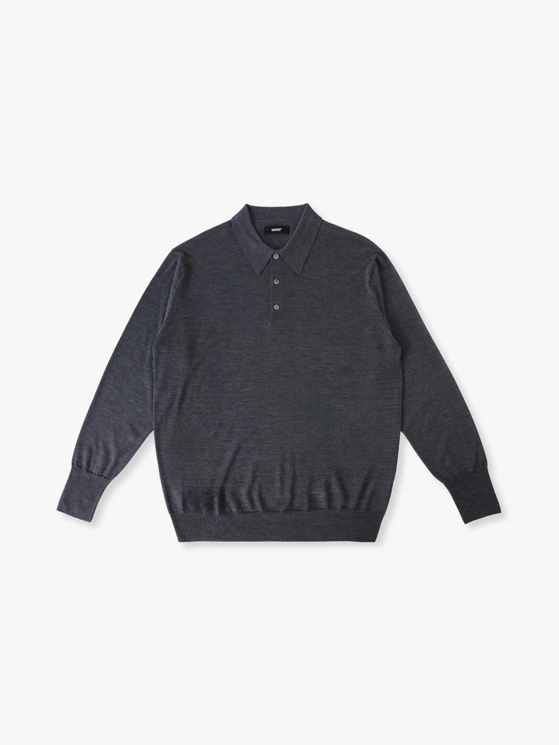 ハイゲージニットポロ ロングスリーブシャツ 詳細画像 gray 4