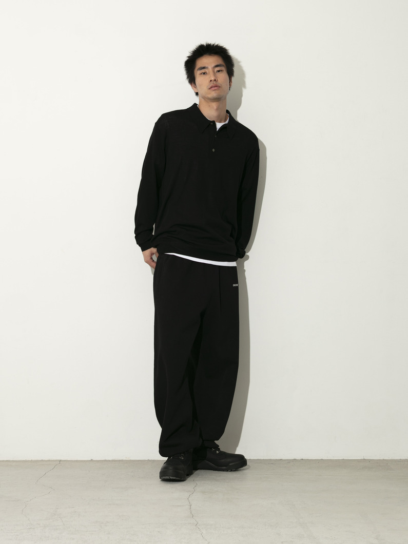 ハイゲージニットポロ ロングスリーブシャツ 詳細画像 black
