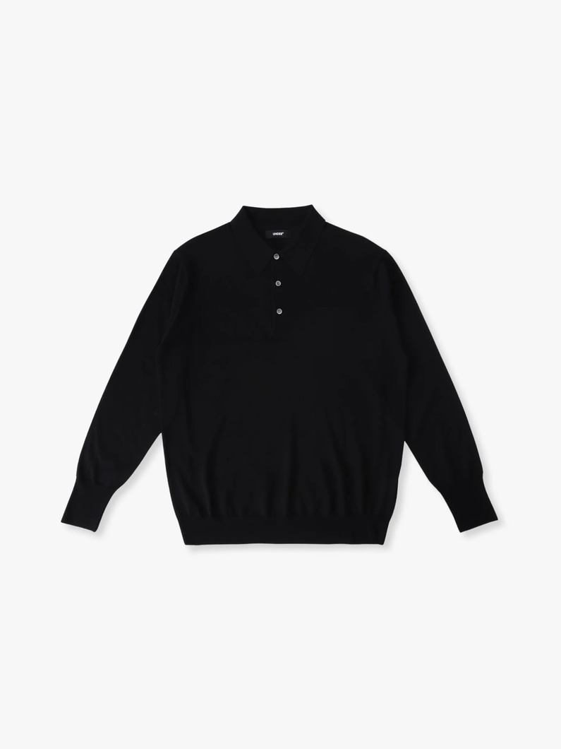 ハイゲージニットポロ ロングスリーブシャツ 詳細画像 black 4