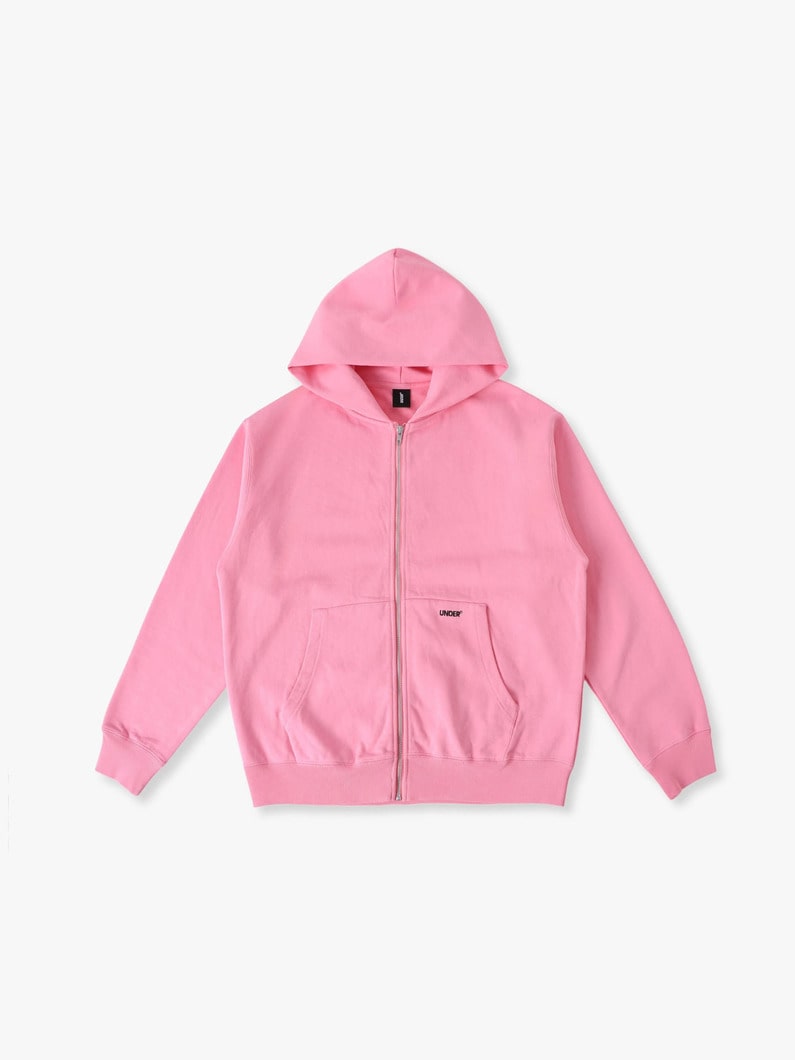 エンブロイダリーロゴ スウェットジップフーディー 詳細画像 pink 3