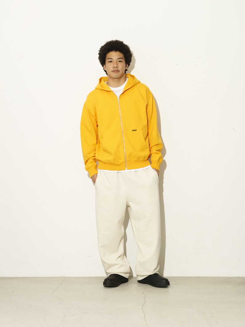 エンブロイダリーロゴ スウェットジップフーディー 詳細画像 yellow