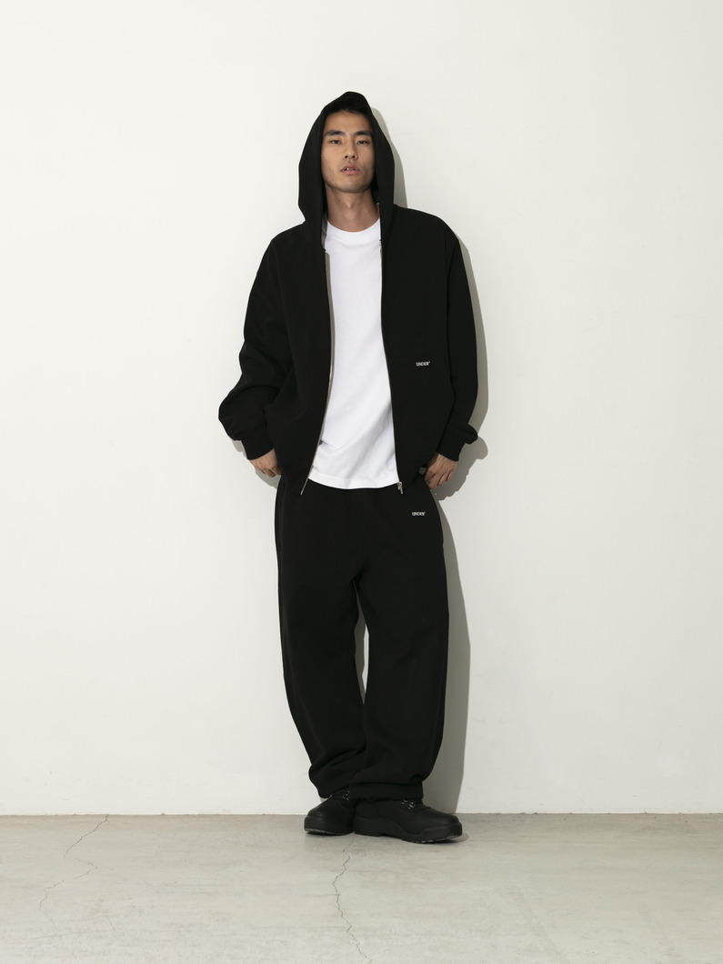 エンブロイダリーロゴ スウェットジップフーディー 詳細画像 black