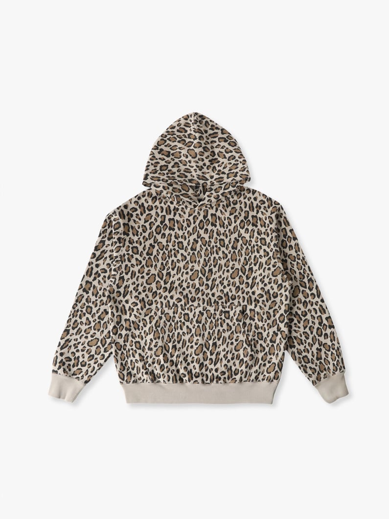 レオパードパターン スウェットフーディー 詳細画像 beige