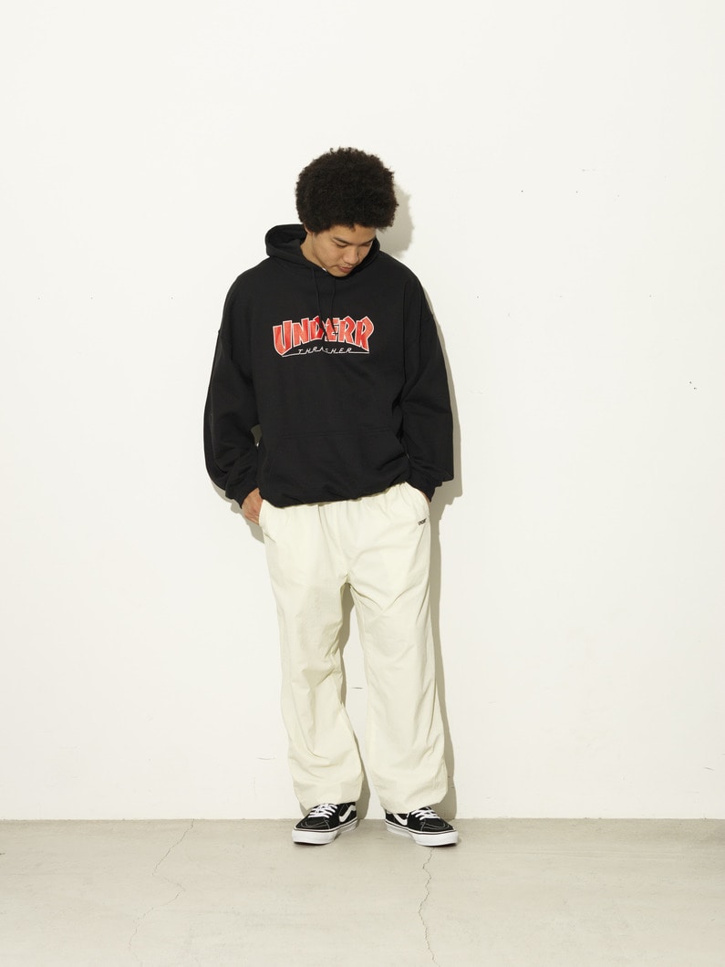 ダブルネームロゴ スウェットフーディー 詳細画像 black