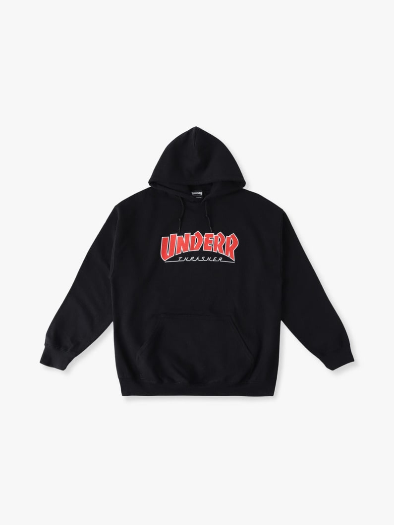 ダブルネームロゴ スウェットフーディー 詳細画像 black 3