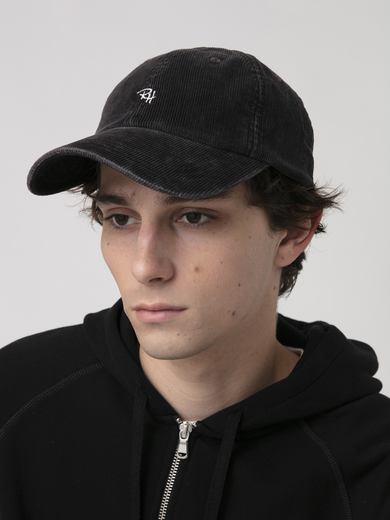 コーデュロイ ロゴキャップ 詳細画像 black