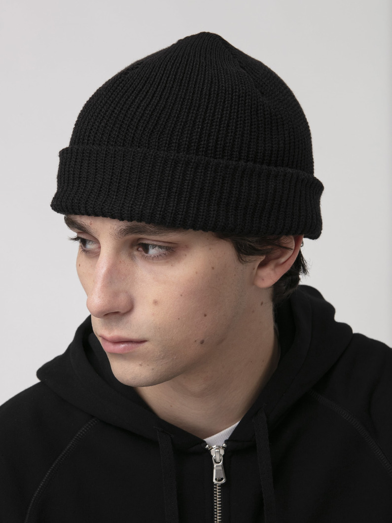 コットンニット ワッチキャップ 詳細画像 black 1