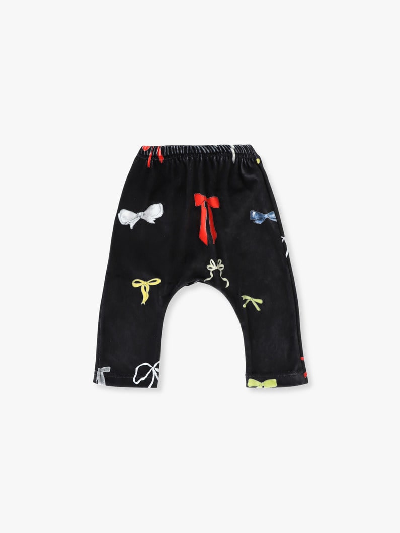 リボンモチーフ ベロア セットアップ（9M-18M） 詳細画像 black 4