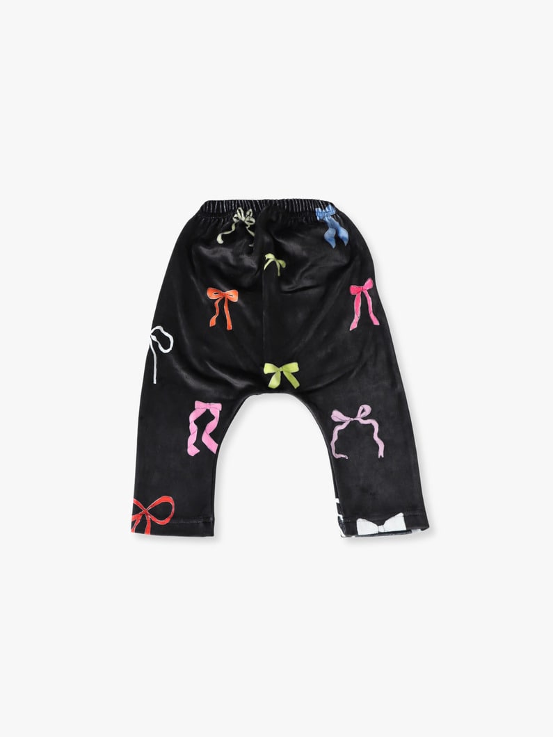 リボンモチーフ ベロア セットアップ（9M-18M） 詳細画像 black 5