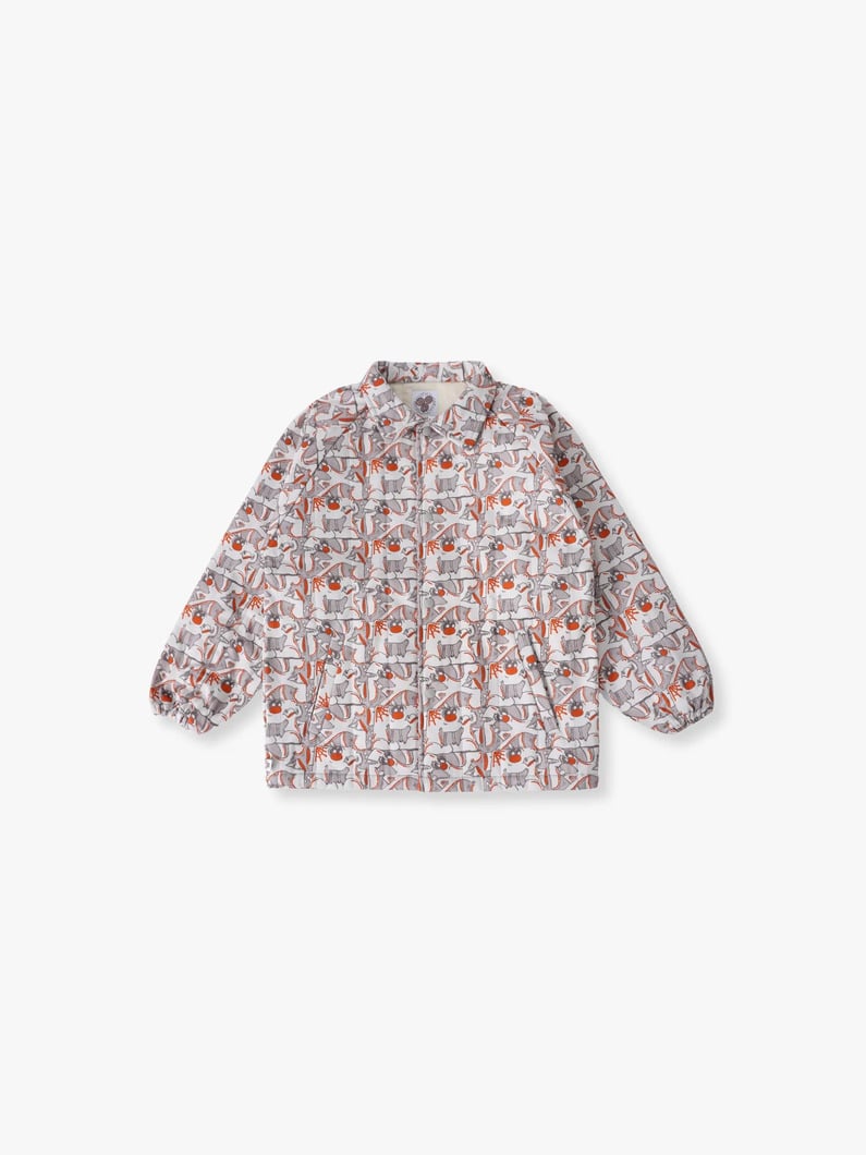 デザイン プリント オーバーコート（110-150cm） 詳細画像 gray 1