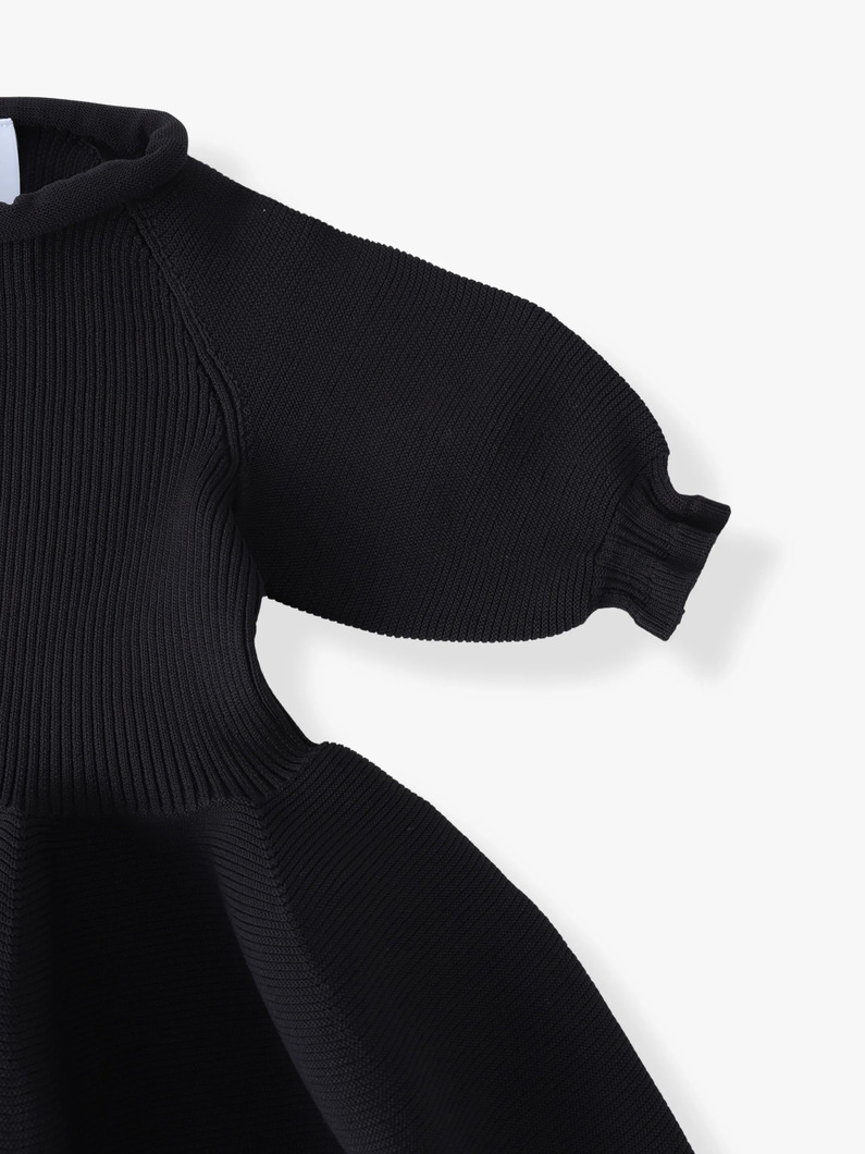 ポッタリー キッズ パフスリーブ ドレス（レッド/ブラック/95-130cm） 詳細画像 red 2