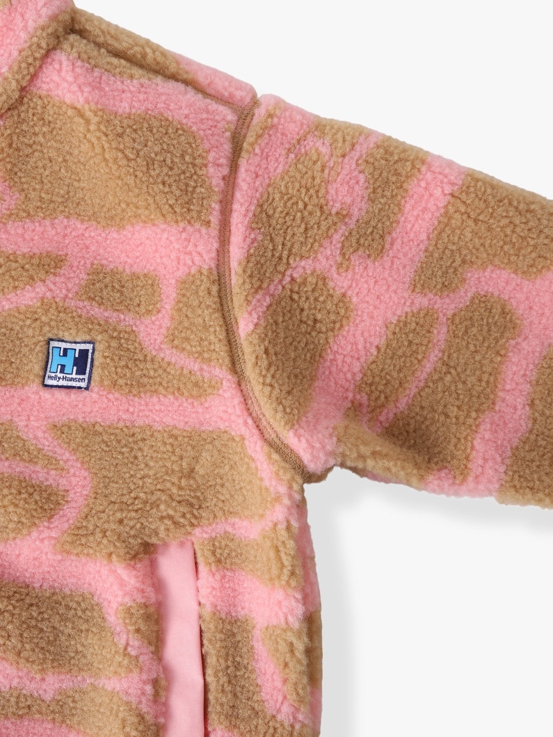 ファイバーパイル ジャカード ジャケット（ベージュ/ブルー/100-130cm） 詳細画像 beige 2