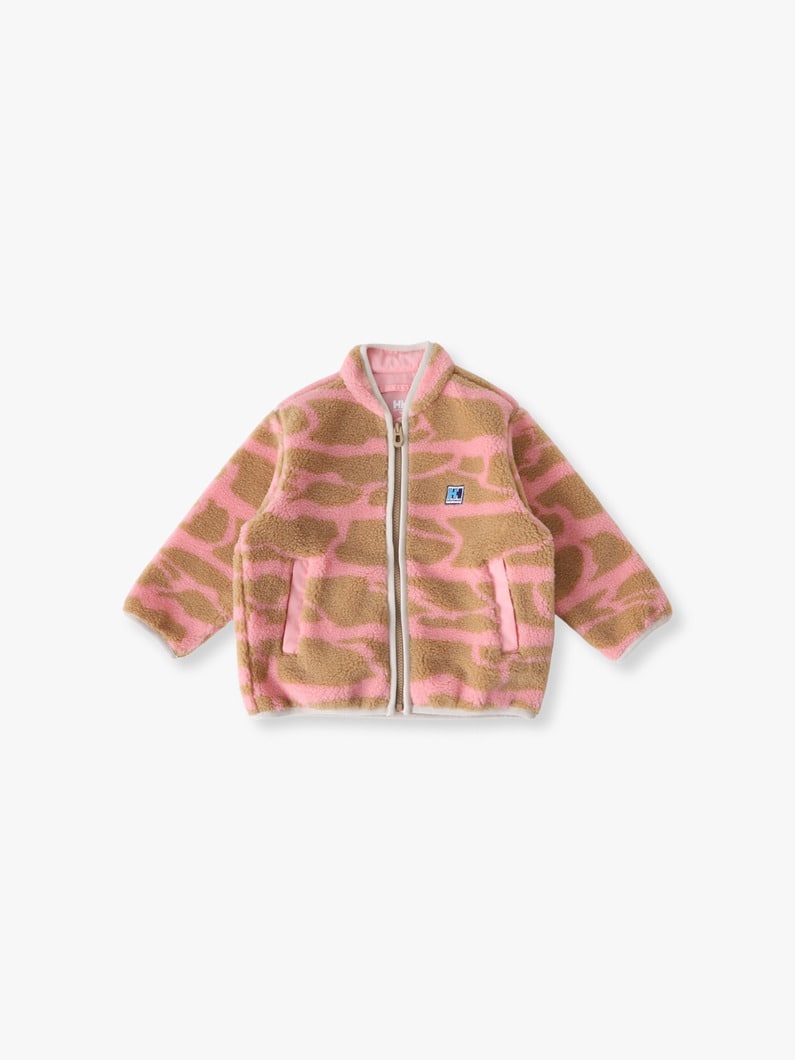 ファイバーパイル ジャカード ジャケット（ベージュ/ブルー/100-130cm） 詳細画像 beige 1