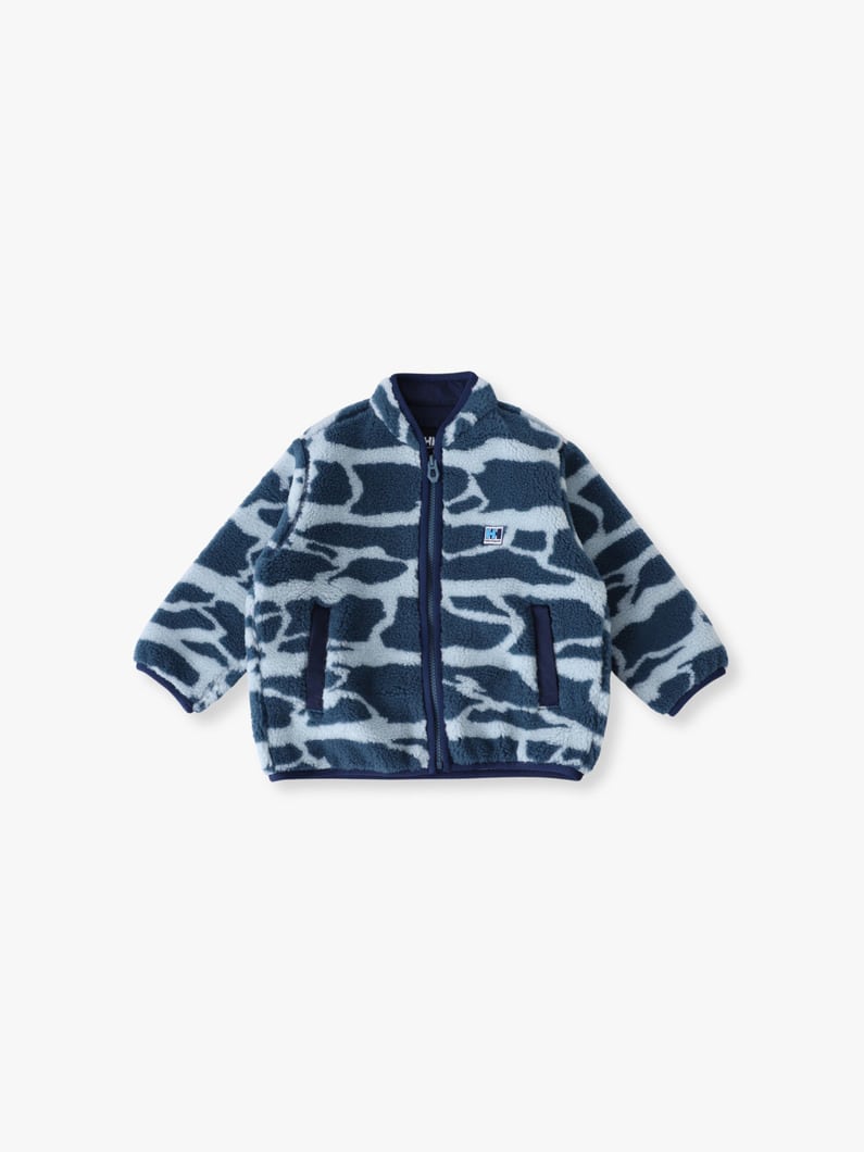 ファイバーパイル ジャカード ジャケット（ベージュ/ブルー/100-130cm） 詳細画像 blue
