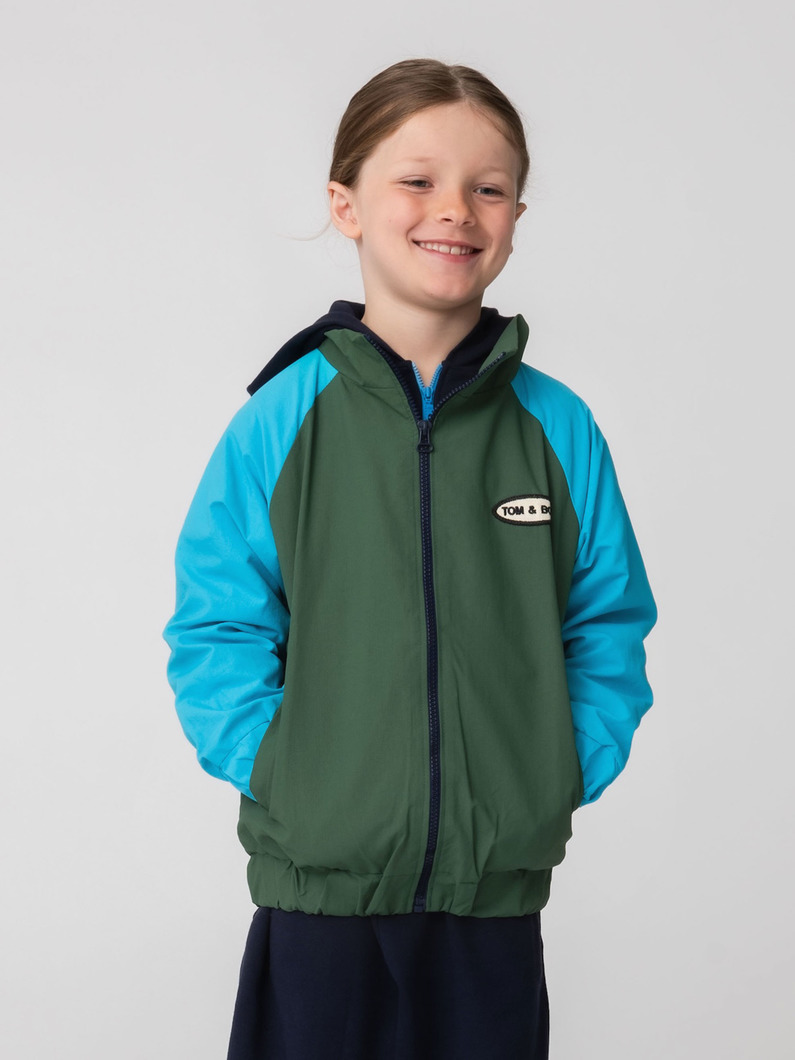 ナイロン トラック ジャケット（グリーン/4-10Y） 詳細画像 green 1