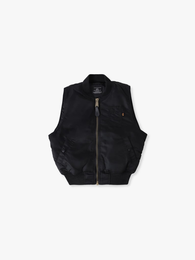 ワッペン MA-1 ベスト（ピンク/ブラック/4-12Y） 詳細画像 black 3