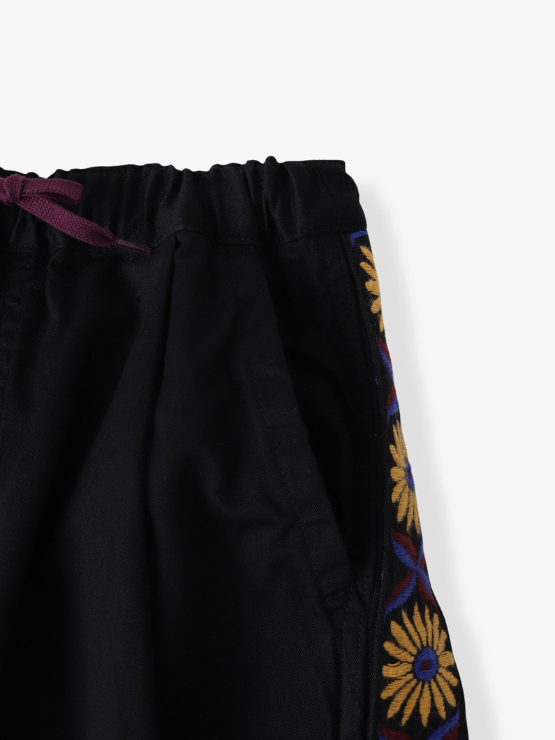 サイドライン  チノ タックイージーパンツ（135-145cm） 詳細画像 black 2