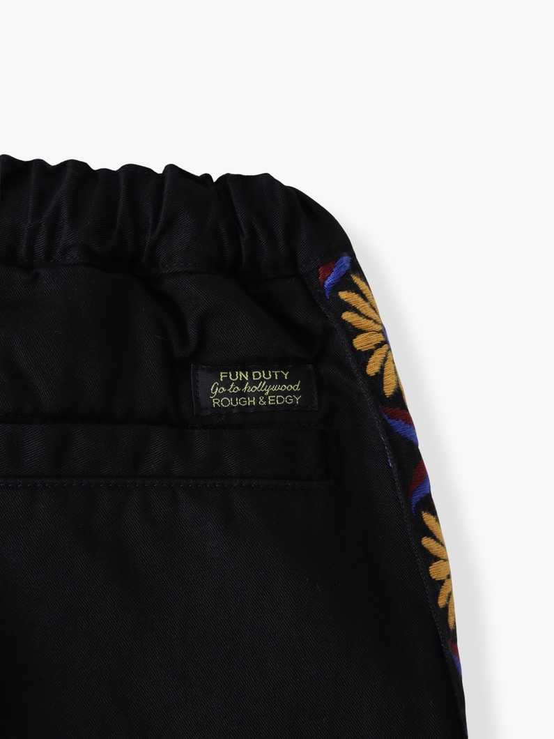 サイドライン  チノ タックイージーパンツ（135-145cm） 詳細画像 black 3