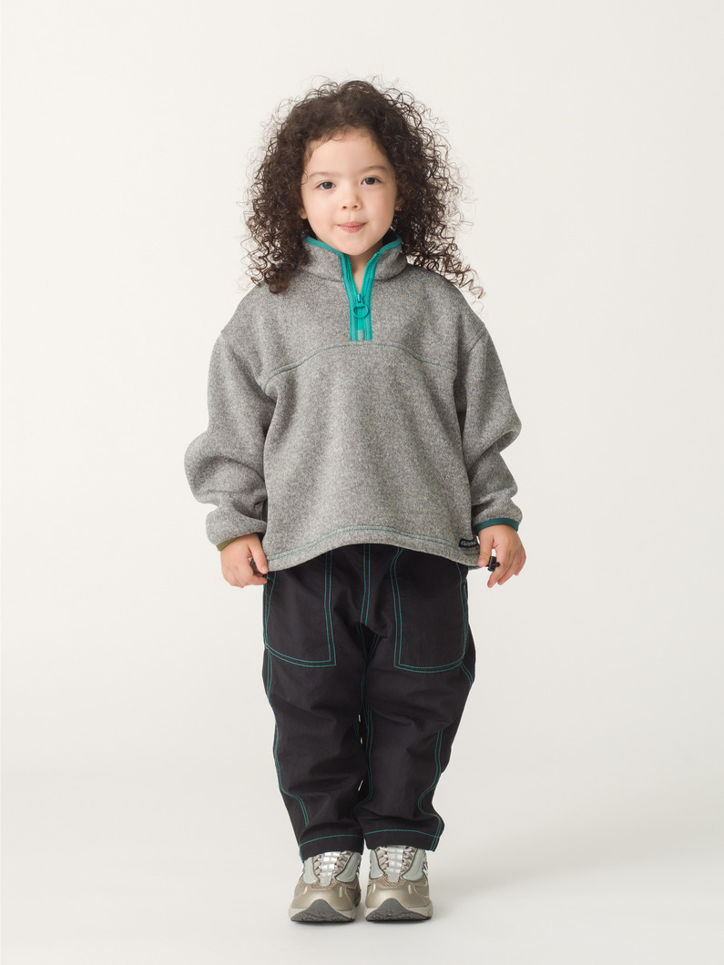 ルーズ テーパード パンツ（ブルー/カーキ/ブラック/100-150cm） 詳細画像 black 3