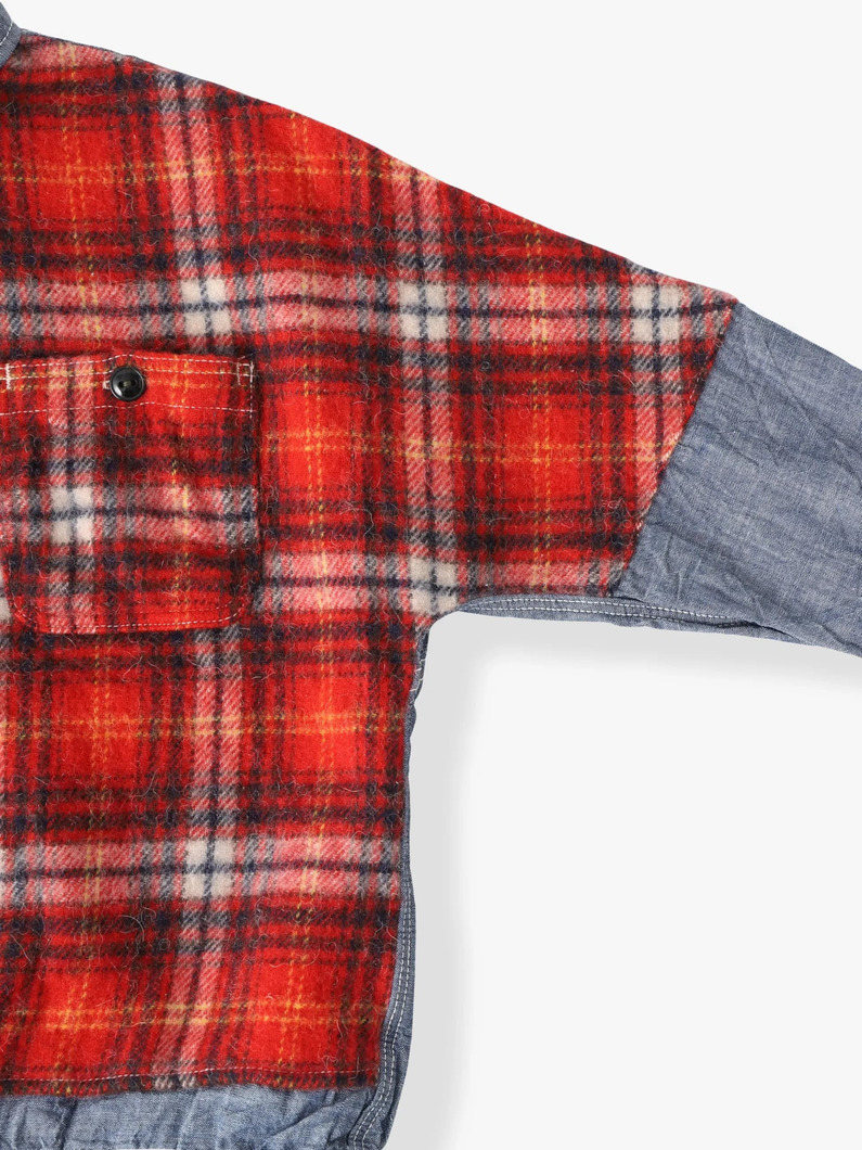 シャギー チェック リメイクシャツ（105-125cm） 詳細画像 red 2