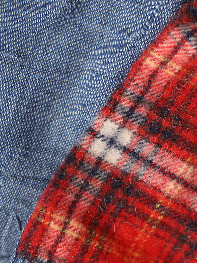 シャギー チェック リメイクシャツ（105-125cm） 詳細画像 red 3