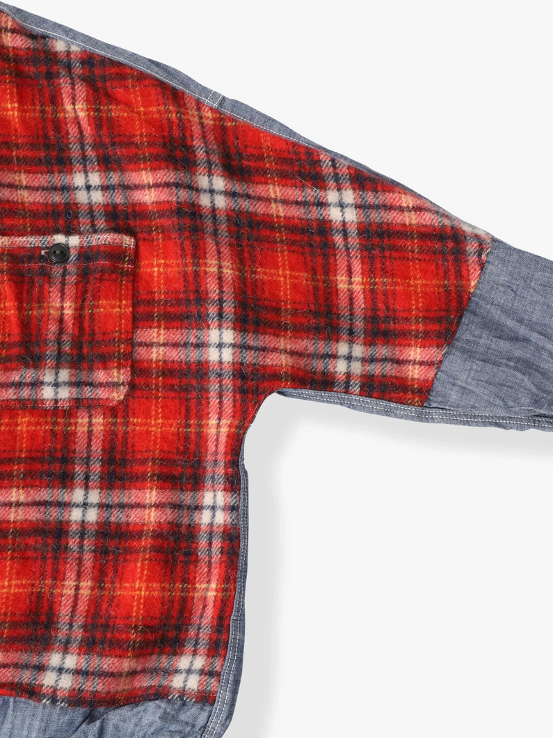 シャギー チェック リメイクシャツ（135-145cm） 詳細画像 red 2
