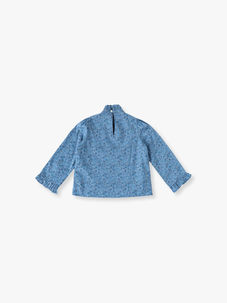 コットン モックネック ブラウス（6-8Y） 詳細画像 blue 1