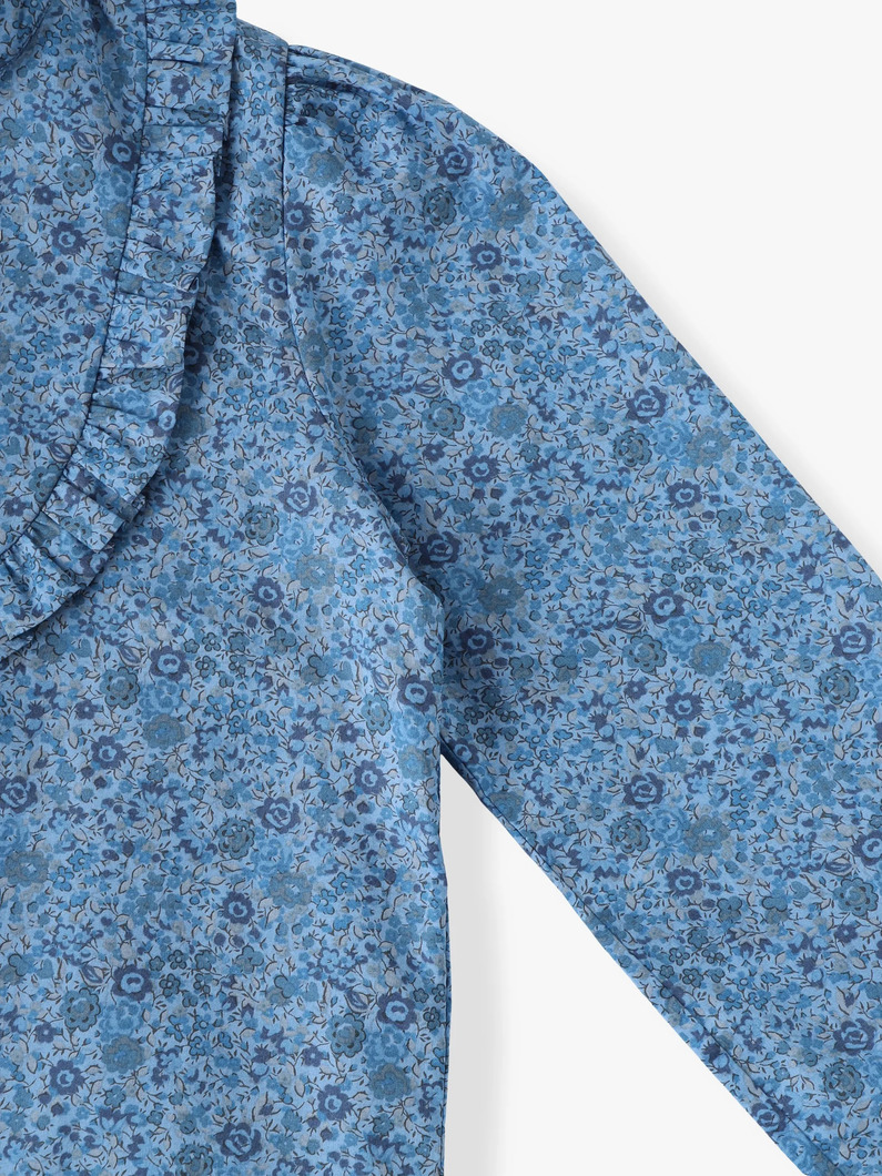 コットン モックネック ブラウス（6-8Y） 詳細画像 blue 2