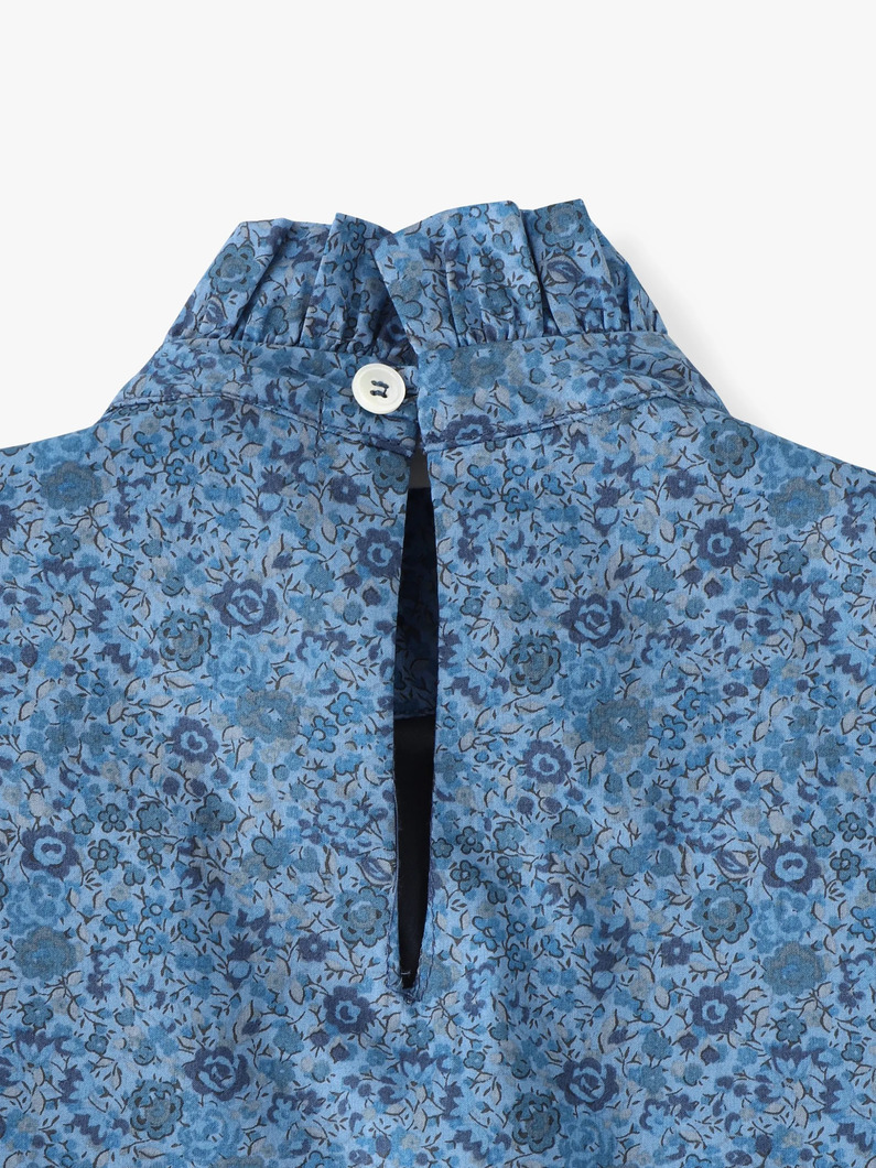 コットン モックネック ブラウス（6-8Y） 詳細画像 blue 3