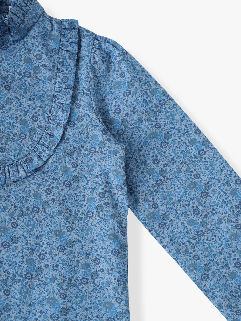 コットン モックネック ブラウス（10Y） 詳細画像 blue 2