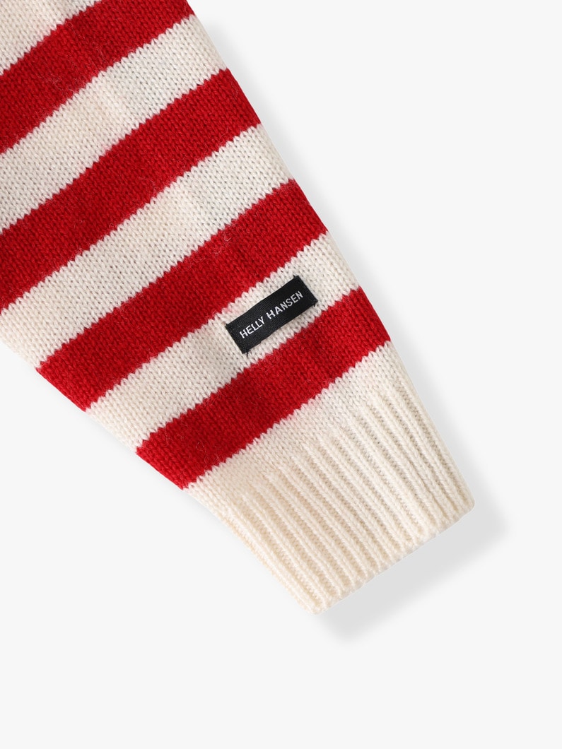 マリンボーダー クルーネック ニット プルオーバー（レッド/ネイビー/100-120cm） 詳細画像 red 3