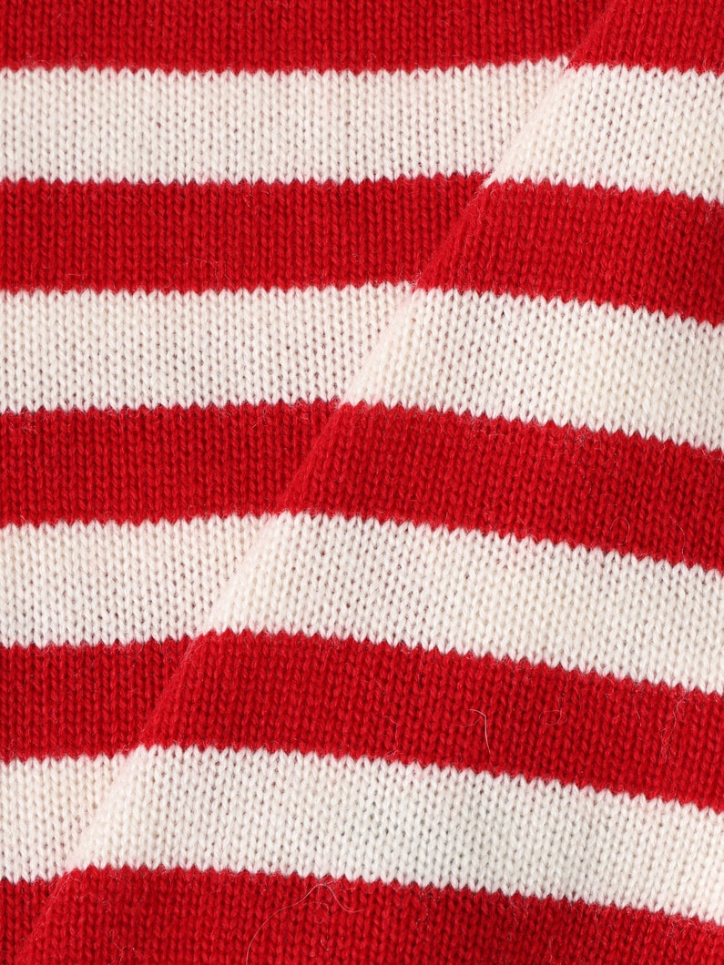 マリンボーダー クルーネック ニット プルオーバー（レッド/ネイビー/100-120cm） 詳細画像 red 4