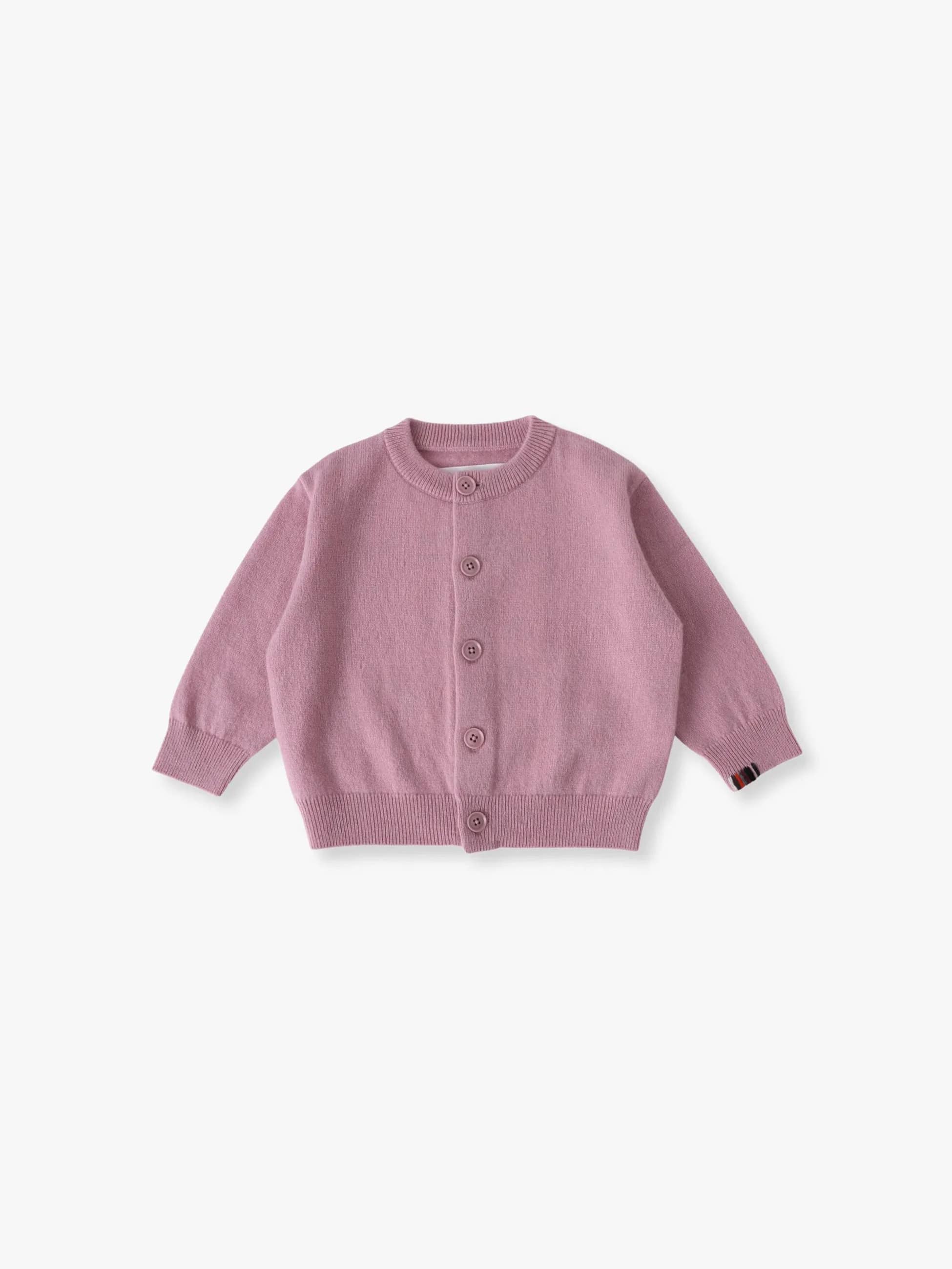 カシミヤ ボタンアップ カーディガン（ホワイト/ピンク）｜extreme