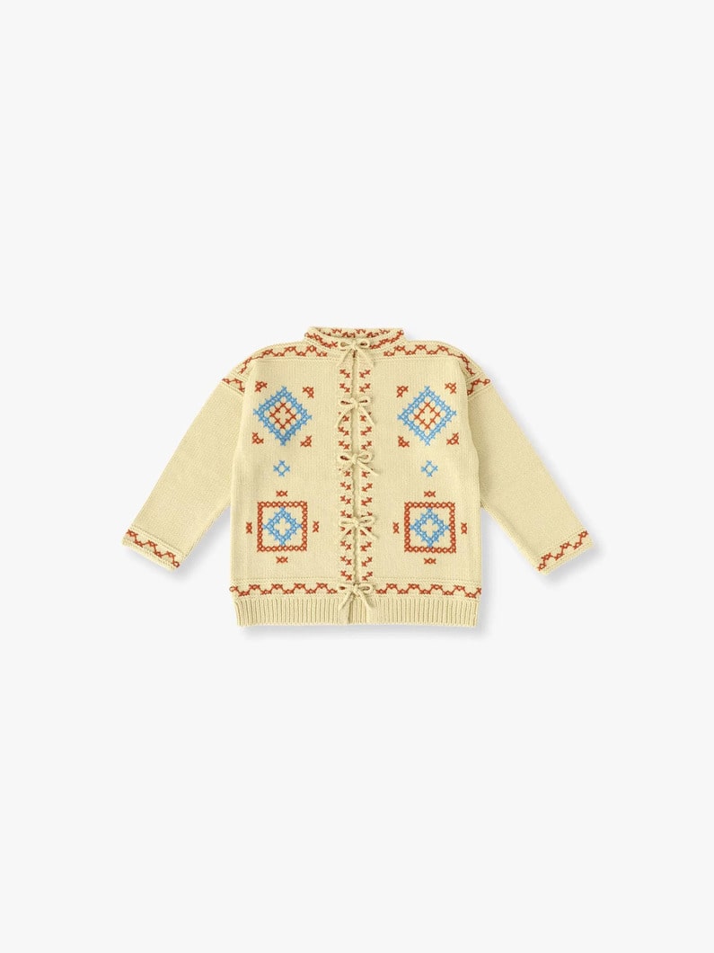 クロスステッチ ビョルン カーディガン（8-10Y） 詳細画像 light beige 2