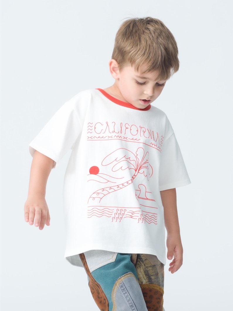 サマープリント ティー（レッド/ブラック/100-140cm） 詳細画像 red 4