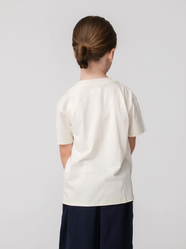 カラーステッチ ティー（オフホワイト/グレー/100-140cm） 詳細画像 off white 2