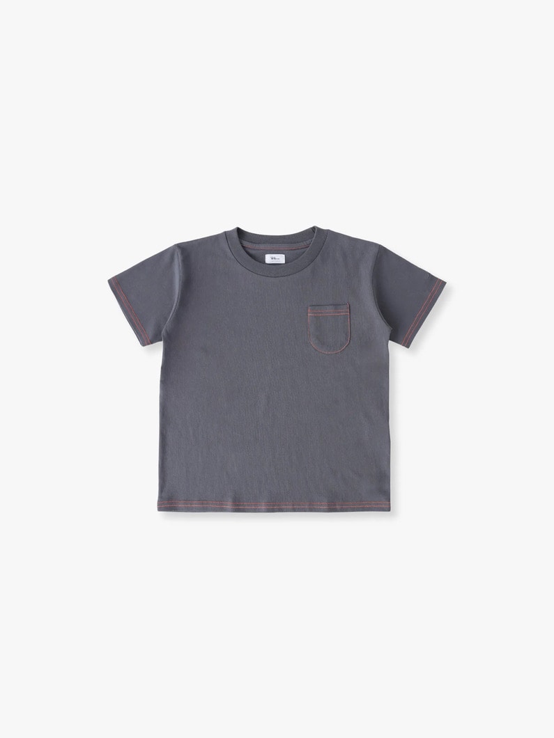 カラーステッチ ティー（オフホワイト/グレー/100-140cm） 詳細画像 gray 4