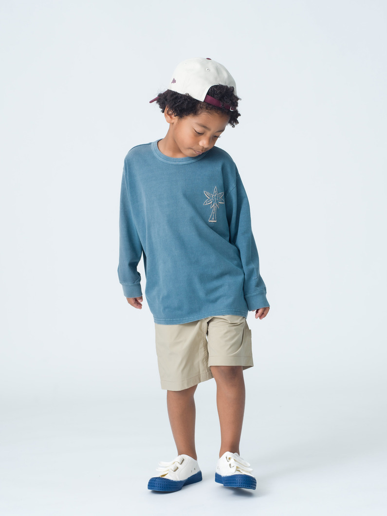 パームツリー ロングスリーブ ティー（イエロー/グレー/100-140cm） 詳細画像 gray 2