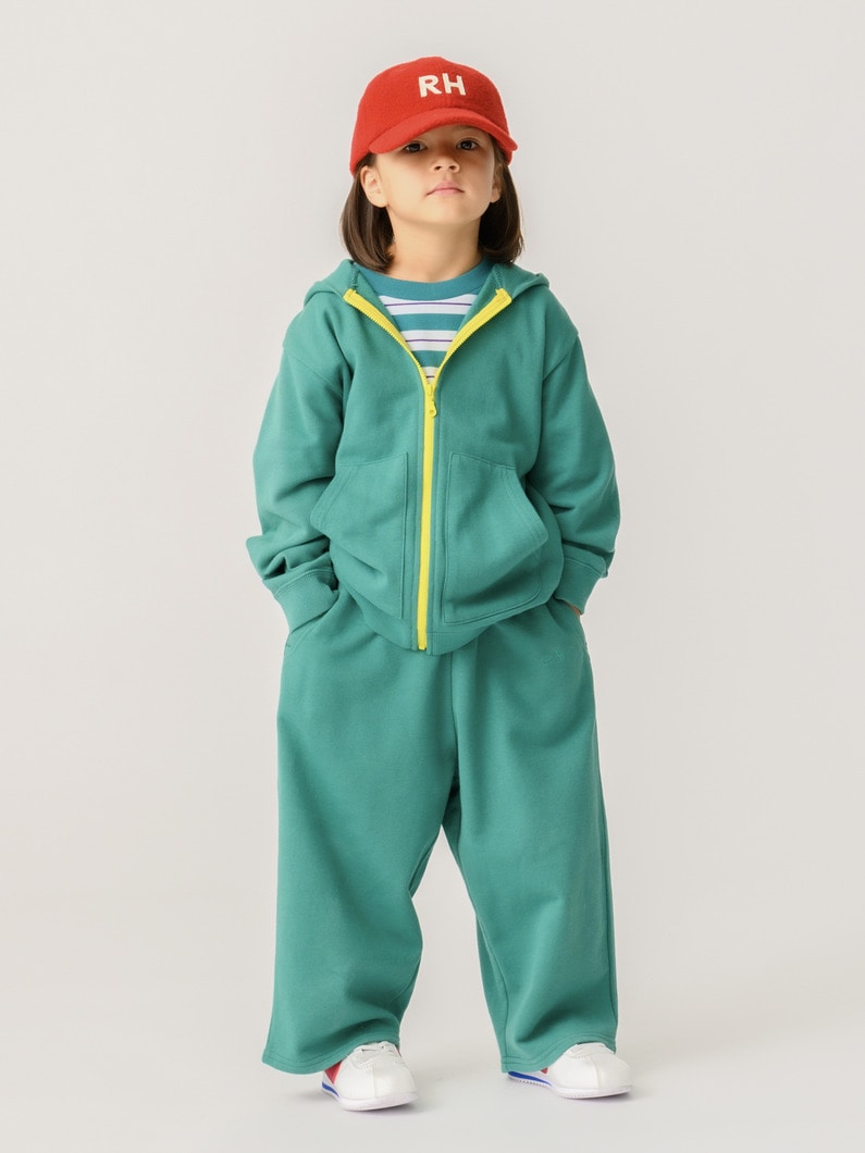 カラージップ フーディー（グリーン/ネイビー/100-140cm） 詳細画像 green 4