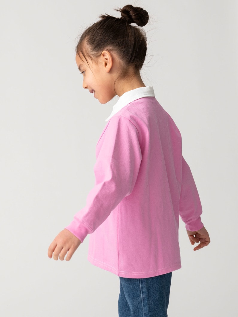 ラガーシャツ（ピンク/グリーン/ネイビー100-140cm） 詳細画像 pink 2