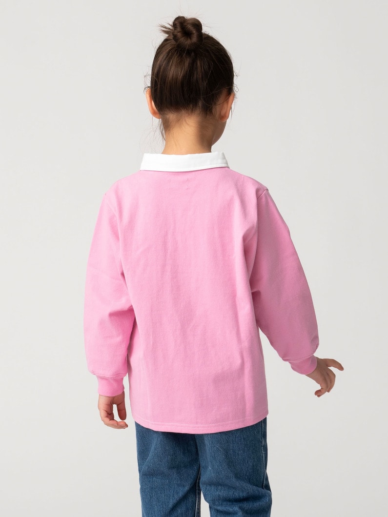 ラガーシャツ（ピンク/グリーン/ネイビー100-140cm） 詳細画像 pink 3