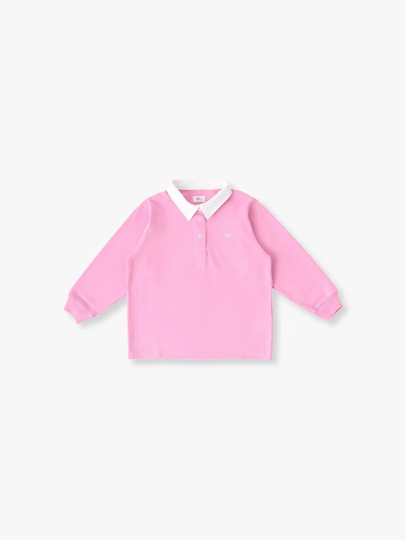 ラガーシャツ（ピンク/グリーン/ネイビー100-140cm） 詳細画像 pink 4